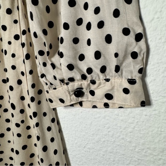 Forever 21 off white black polka dots 3/4 sleeve mini dress size medium - Picture 8 of 11